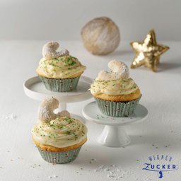 Vanillekipferl-Cupcakes mit Winterfrosting